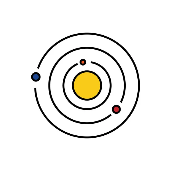 Sistema Solar Los Planetas Giran Alrededor Estrella — Archivo Imágenes Vectoriales