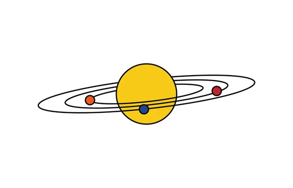 Sistema Solare Pianeti Ruotano Intorno Alla Stella — Vettoriale Stock