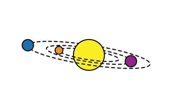 Sistema Solar Los Planetas Giran Alrededor Estrella — Archivo Imágenes Vectoriales