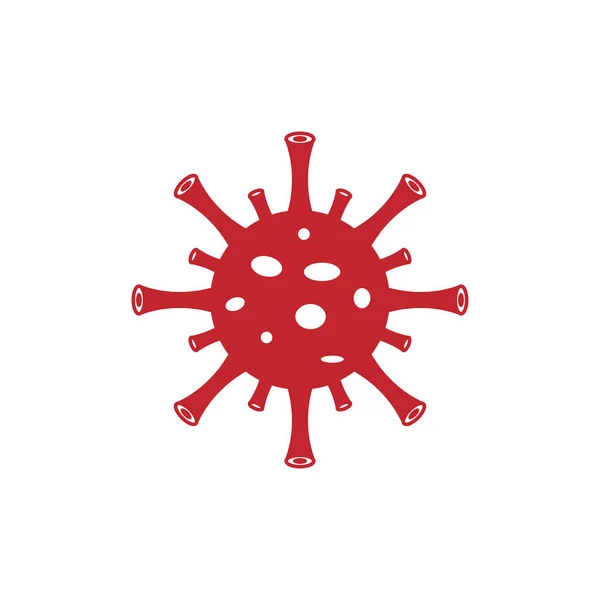 Coronavirus 2019 Ncov Icona Del Virus Corona Rosso Sfondo Bianco — Vettoriale Stock