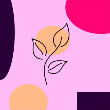 Asgari brunchlı soyut poster. Bir satır çizim stili..