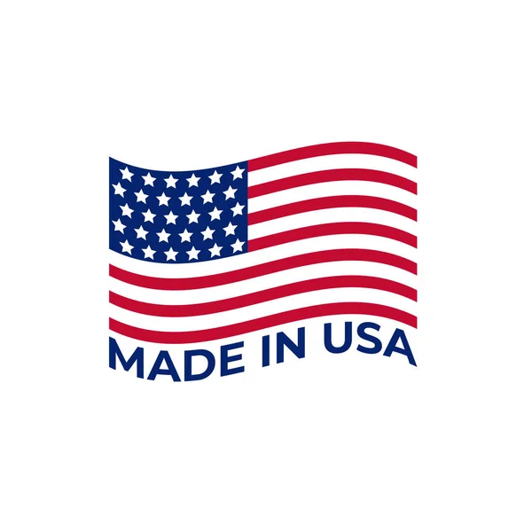 Fabricado Etiqueta Plantilla Banner Americano Ilustración Vectorial — Vector de stock