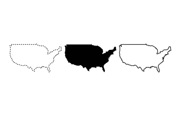 Hoch Detaillierte Vektorkarte Vereinigte Staaten — Stockvektor