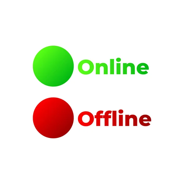 Online Offline Indikátorok Zöld Piros Jelzőtáblák — Stock Vector