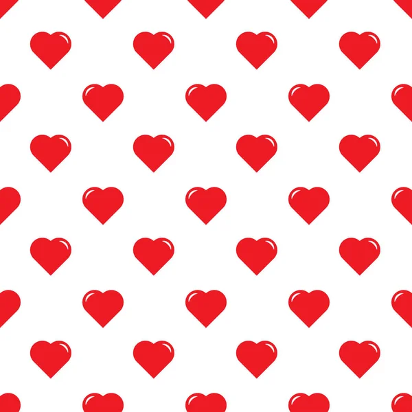 Red Hearts Seamless Vector Pattern — Stock Vector