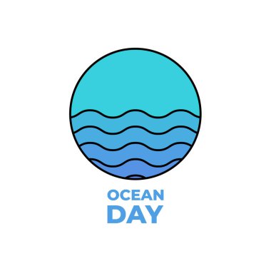 Dünya okyanus gününün vektör illüstrasyonu.