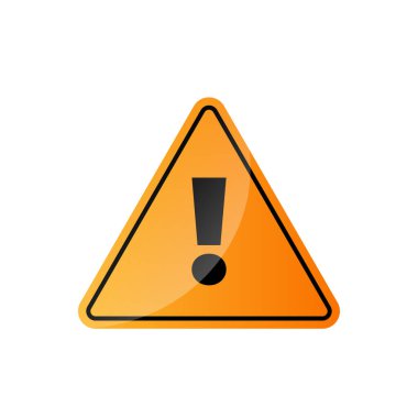 Ünlem tehlike işareti beyaz üzerine izole