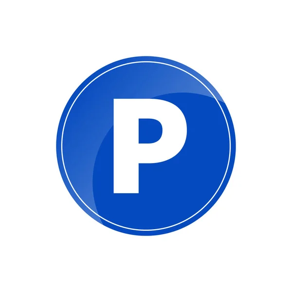 蓝色停车标志 孤立的矢量说明 — 图库矢量图片