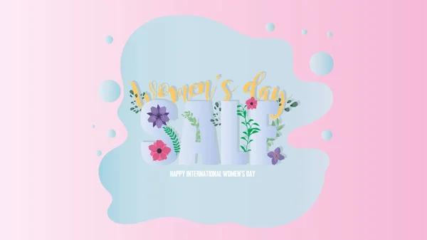 Banner Venta Día Para Mujer Feliz Día Internacional Mujer — Vector de stock