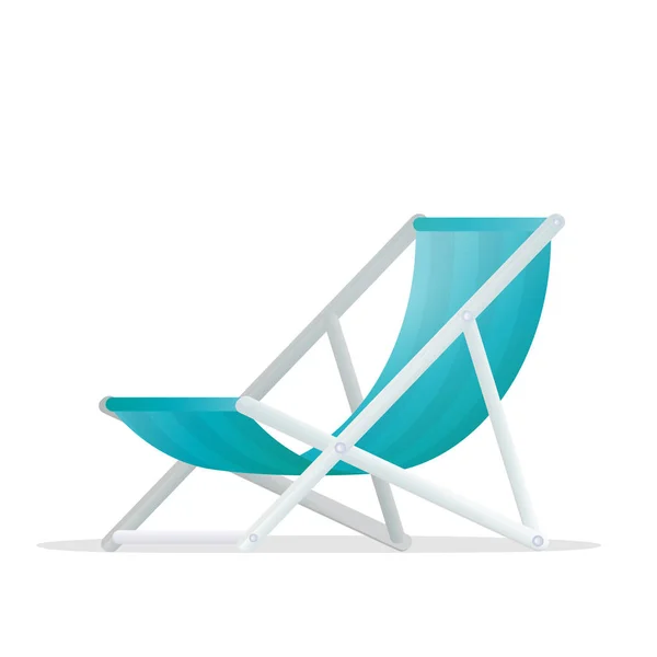 Cadeira Praia Realista Para Praia Isolada Fundo Branco Ilustração Vetorial — Vetor de Stock