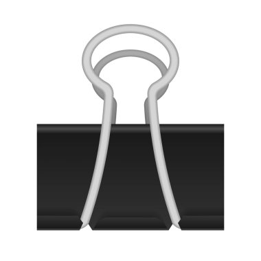 Siyah ataç beyaz arkaplanda izole edilmiş. Siyah renkte gerçekçi vektör klipsi.