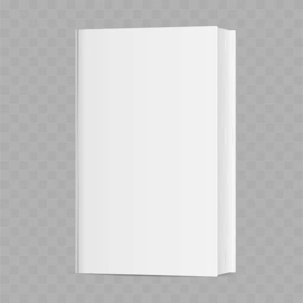 White Realistic Book Isolated Transparent Background Vector Illustration — Stock Vector