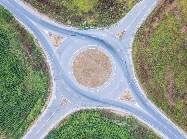 Aerial view of roundabout — Stock Photo, Image