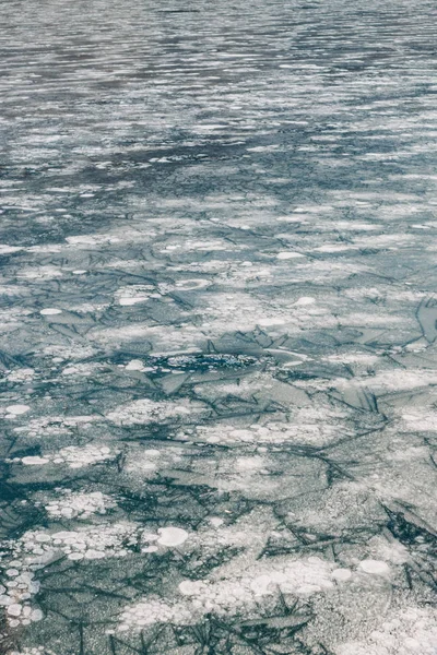 Oppervlakte Van Het Bevroren Meer Winter — Stockfoto