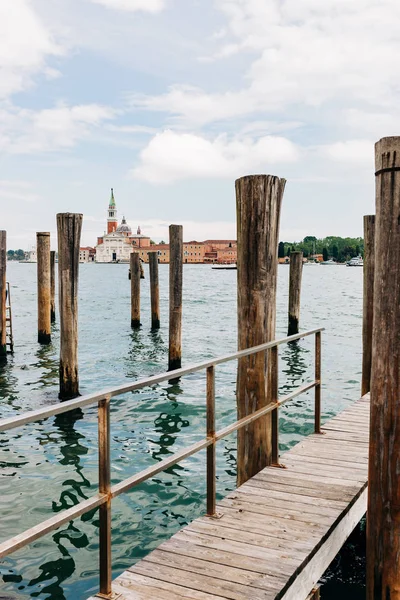 Vista Del Canal Desde Muelle Ciudad Venecia Italia — Foto de Stock