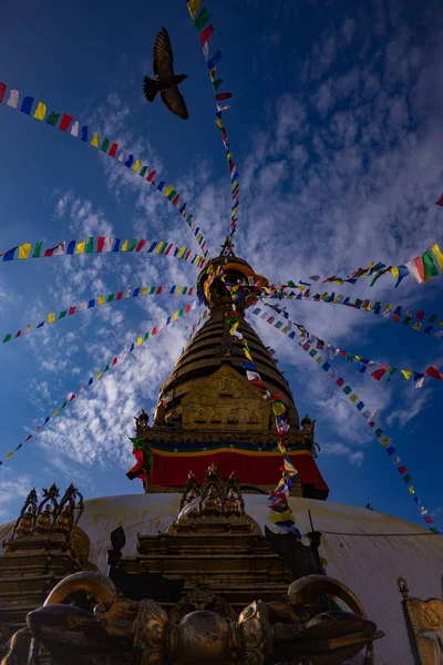 Swayambhunath Également Connu Sous Nom Temple Singe Est Situé Katmandou — Photo