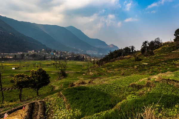 Terras Cultiváveis Aldeia Nepal — Fotografia de Stock