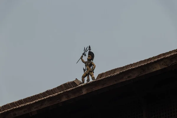 Statue Auf Dem Dach Des Patan Durbar Square Patan Das — Stockfoto