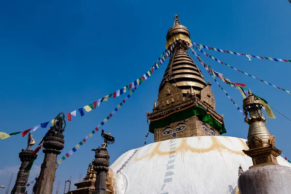 Swayambhunath Également Connu Sous Nom Temple Singe Est Situé Cœur — Photo