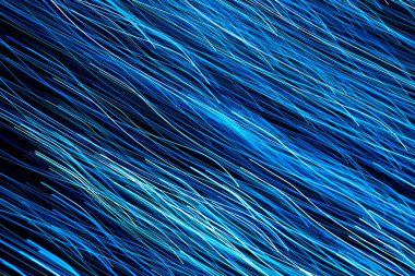 Artistik soyut mavi ışıklar siyah arka plan çizgileri şeklinde