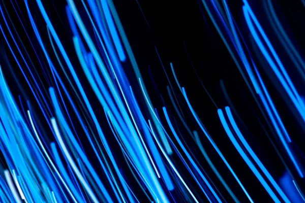 Artistic Abstract Blue Lights Shape Lines Background Black — Stock Photo, Image