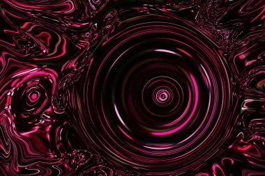Dalgalar ve dairelerden pembe rengin soyut arkaplanı. Tasarım için arkaplan
