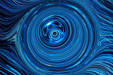 Klasik mavi rengin soyut dönüş çemberi. Tasarım için arkaplan