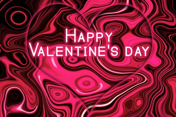 Абстрактний Фон Рожевого Кольору Серцем Напис Центрі Дня Щастя Валентина — стокове фото