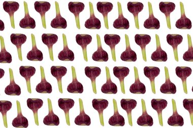 Olgun sarımsak soğanları ile düzenli bir arkaplan