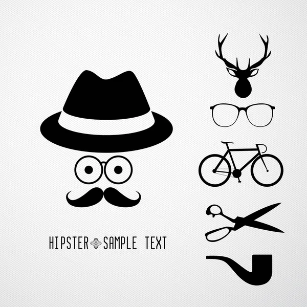Visages de hipster - Illustration — Image vectorielle