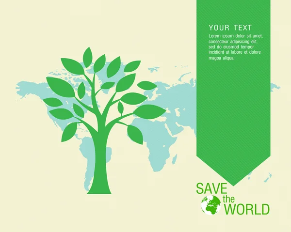 Ecológico y salvar el mundo verde — Vector de stock