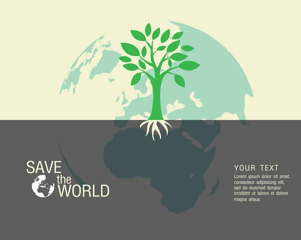 Ecológico y salvar el mundo verde — Vector de stock