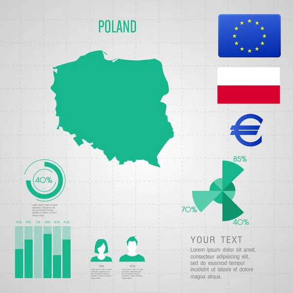 POLAND flag. World Map. Travel vector Illustration. — Stock Vector