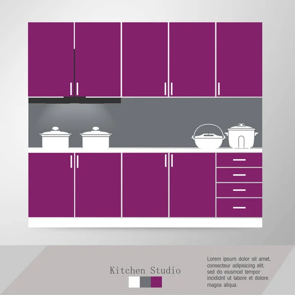 Kitchen interior vector illustration — Stock Vector