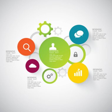 düz Infographic bussiness vektör