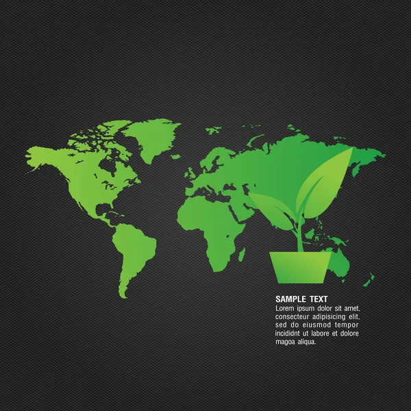 Écologique et sauver le monde vert — Image vectorielle