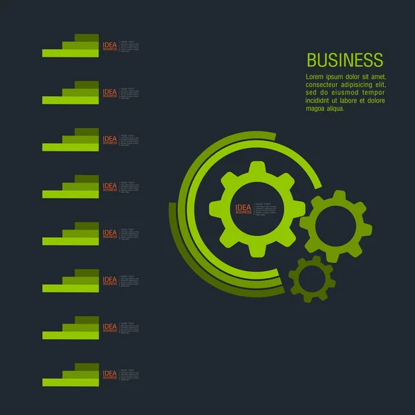 Bussiness infografica piatta — Vettoriale Stock