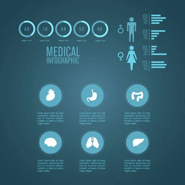 Medizinische Infografik Vektor Illustrator — Stockvektor