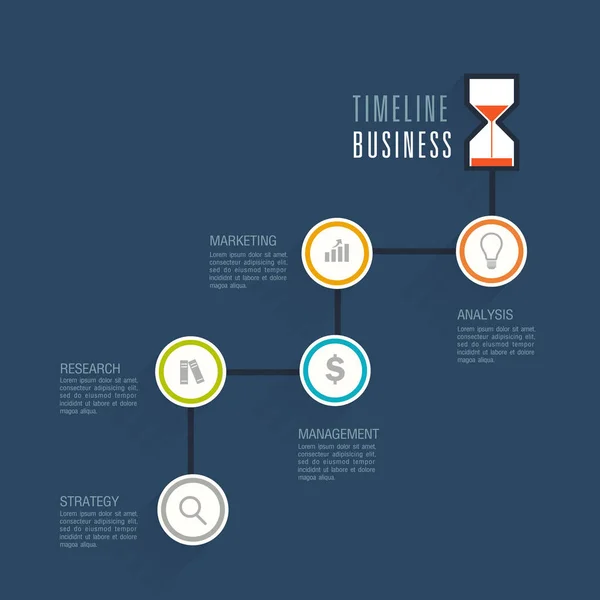 Επιχειρηματικό πρότυπο infographic timeline. Εικονογράφηση διάνυσμα. — Διανυσματικό Αρχείο