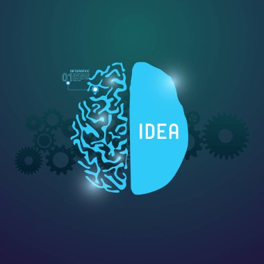 Şablon posta iş başlık satırı teknoloji kavramı vektör çizim