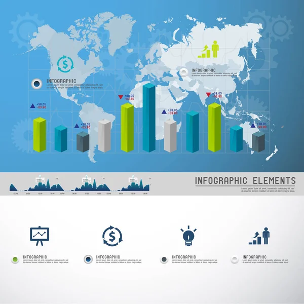 Serie di grafici e grafici diversi, illustrazione vettoriale eps10 — Vettoriale Stock