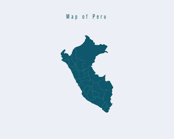 Mapa moderno - Perú con estados federales — Vector de stock