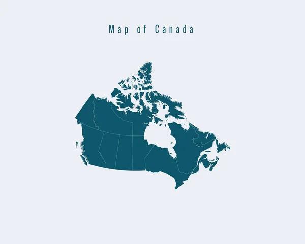 Mapa moderno - Canadá com estados federais — Vetor de Stock