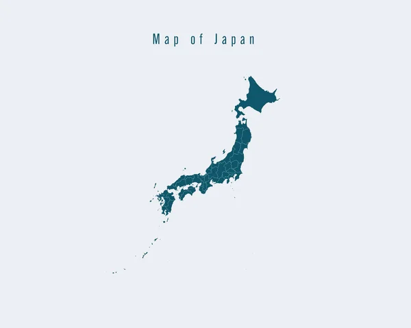 Moderne kaart - Japan met federale staten Stockvector