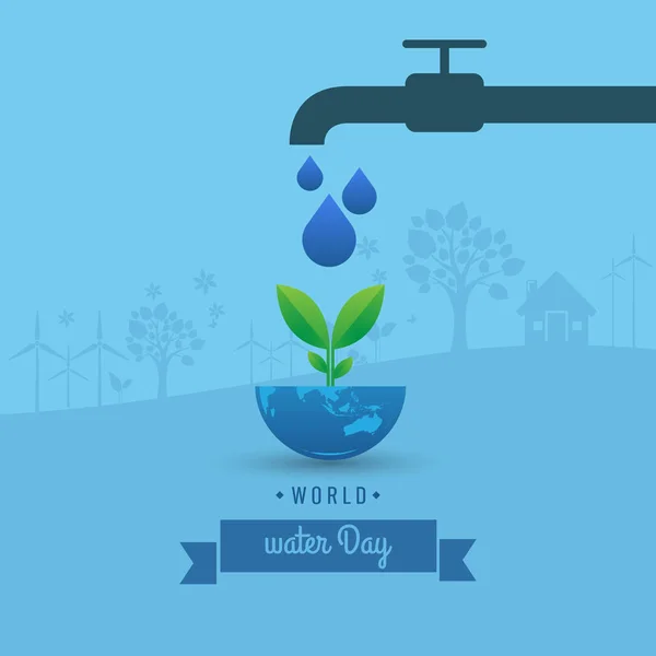 Ilustração vetorial do Dia Mundial da Água . — Vetor de Stock