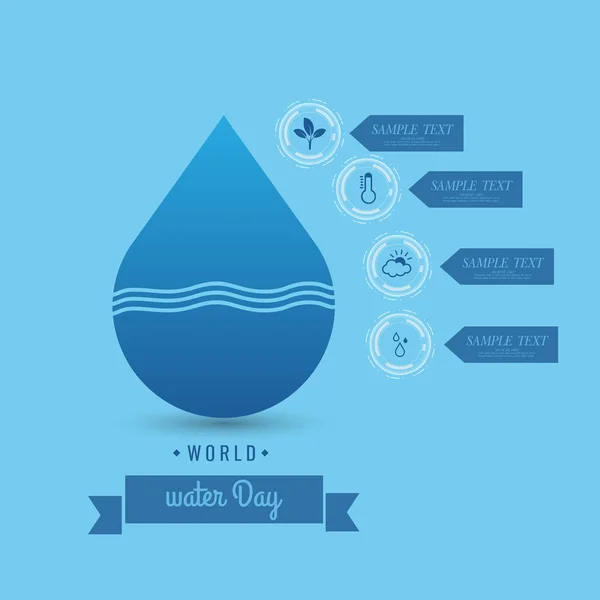 Vectorillustratie van wereld Water dag. Rechtenvrije Stockvectors