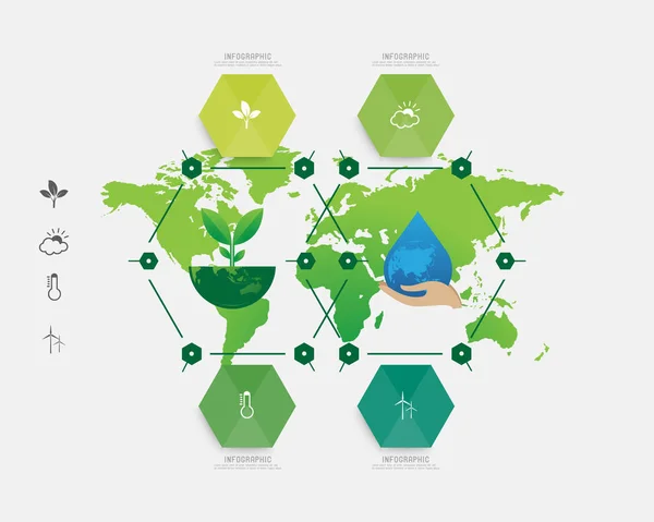 Environment infographic illustrator — Stock Vector