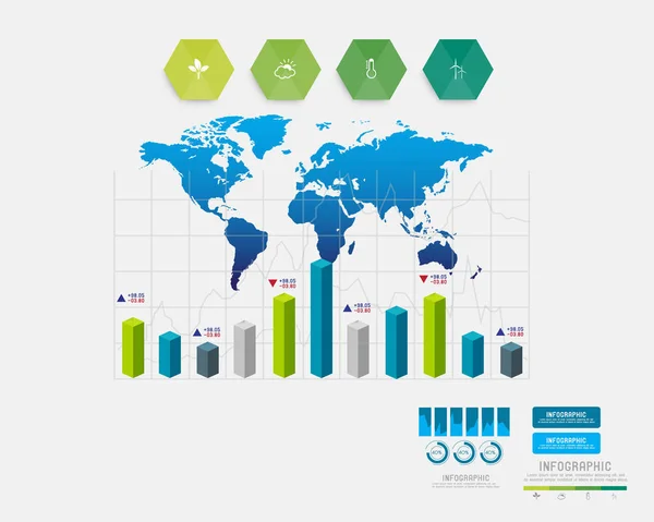 Medio ambiente ilustrador de infografía — Archivo Imágenes Vectoriales