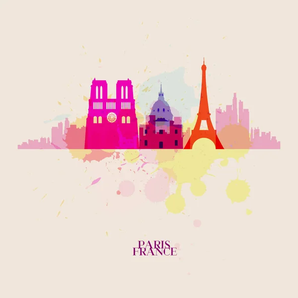 巴黎矢量轮廓的城市 — 图库矢量图片