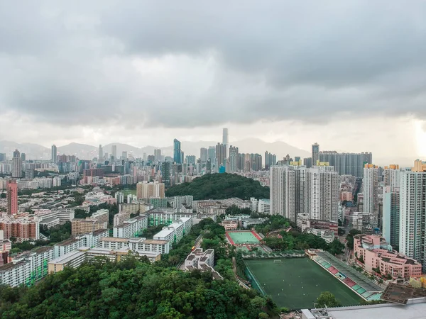 Aerial view of urban area of Hong Kong